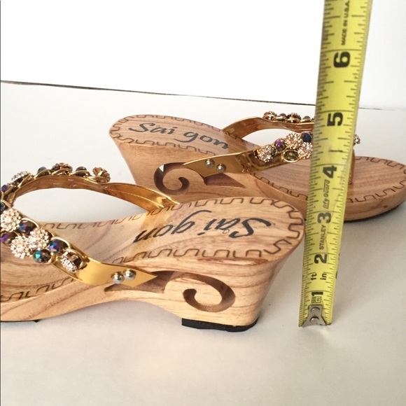 New Handmade wooden slip on sandals sz 6 3” heel - Picture 7 of 7